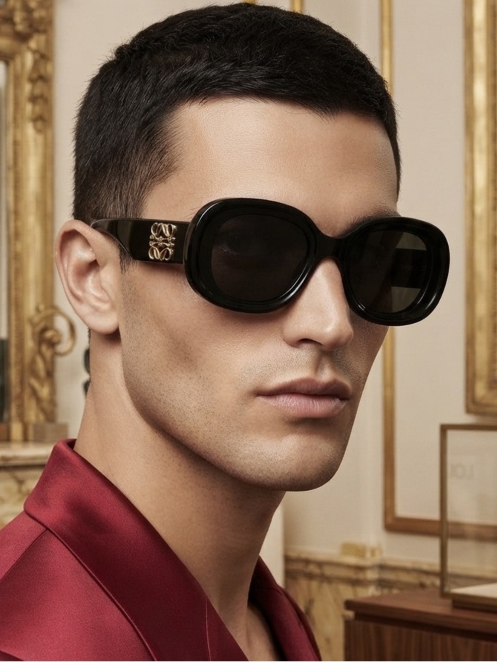 LOEWE Unisex Sunglasses Logo Temples